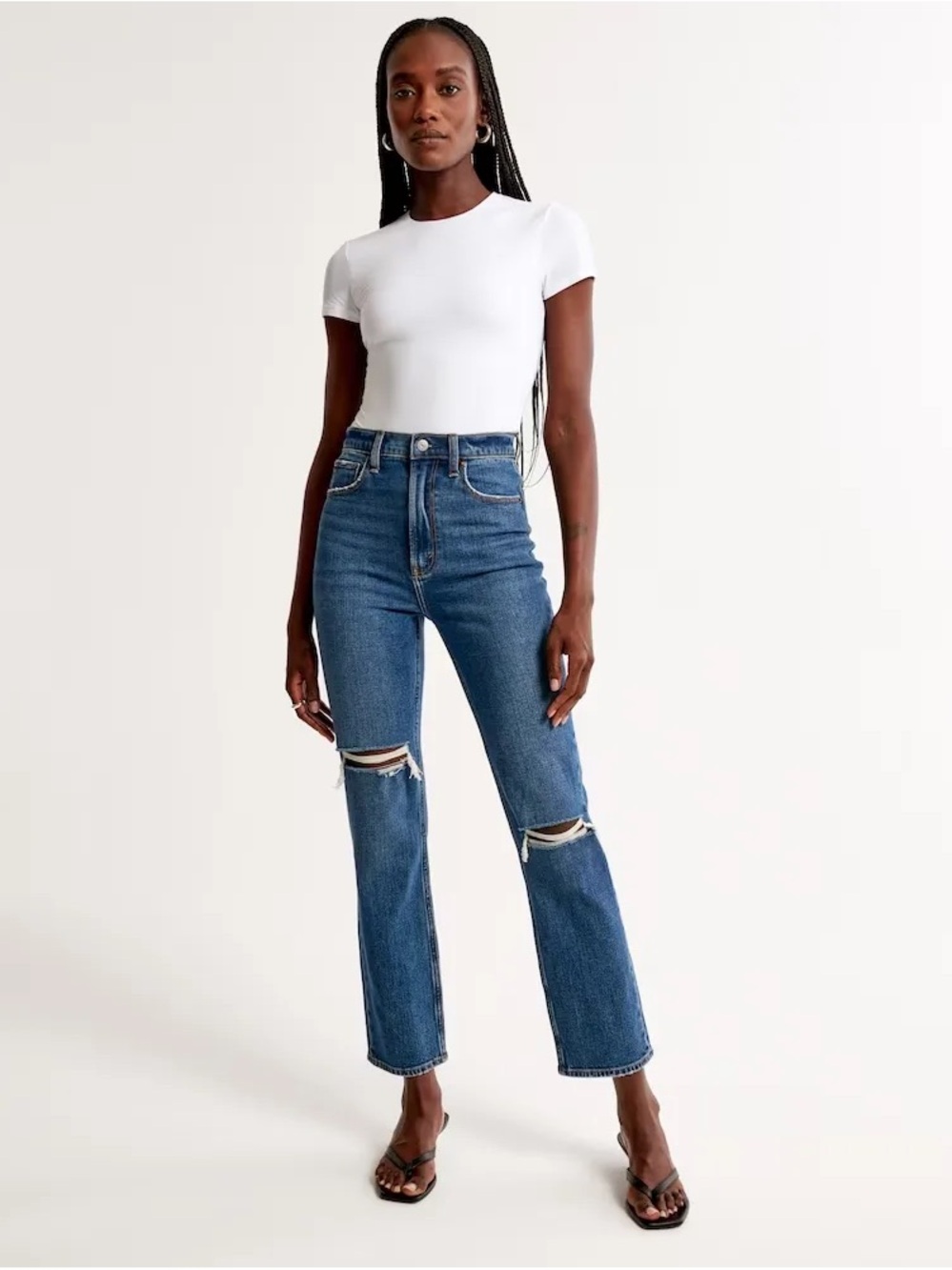 Abercrombie & Fitch “The Ankle Straight Ultra High Rise” in Curve Love